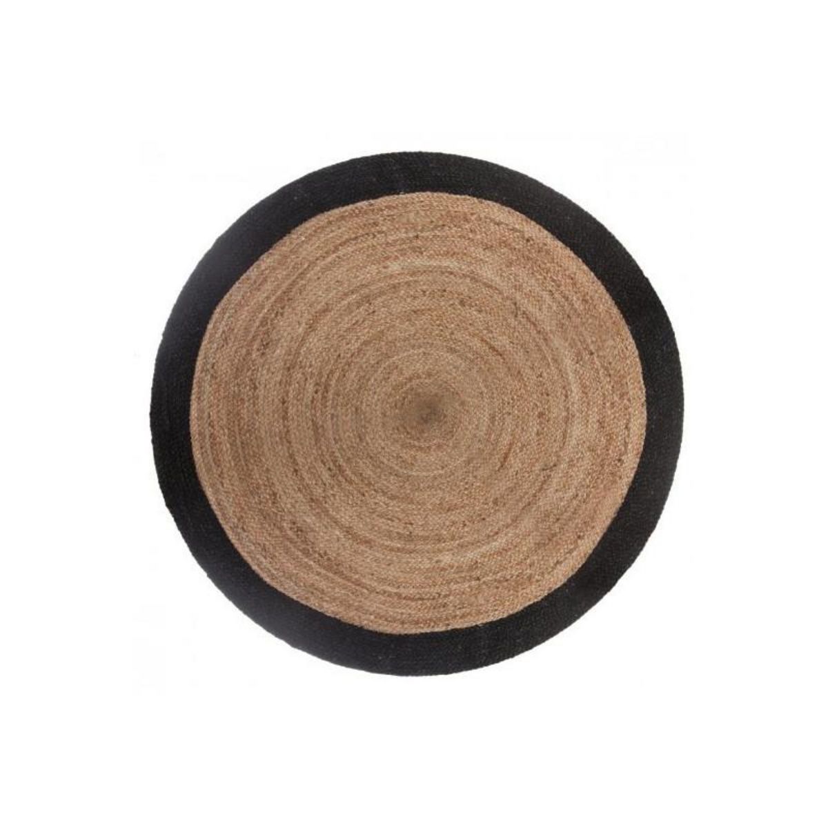 ATMOSPHERA Tapis rond jute bord noir ou blanc diamètre 120 cm Atmosphera -  - Tapis rond 120 cm -  -