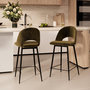 Voir la diapositive 6 : Rendez vous déco Pack 4 chaises pour îlot central en velours vert et jaune 65 cm-Pénélope