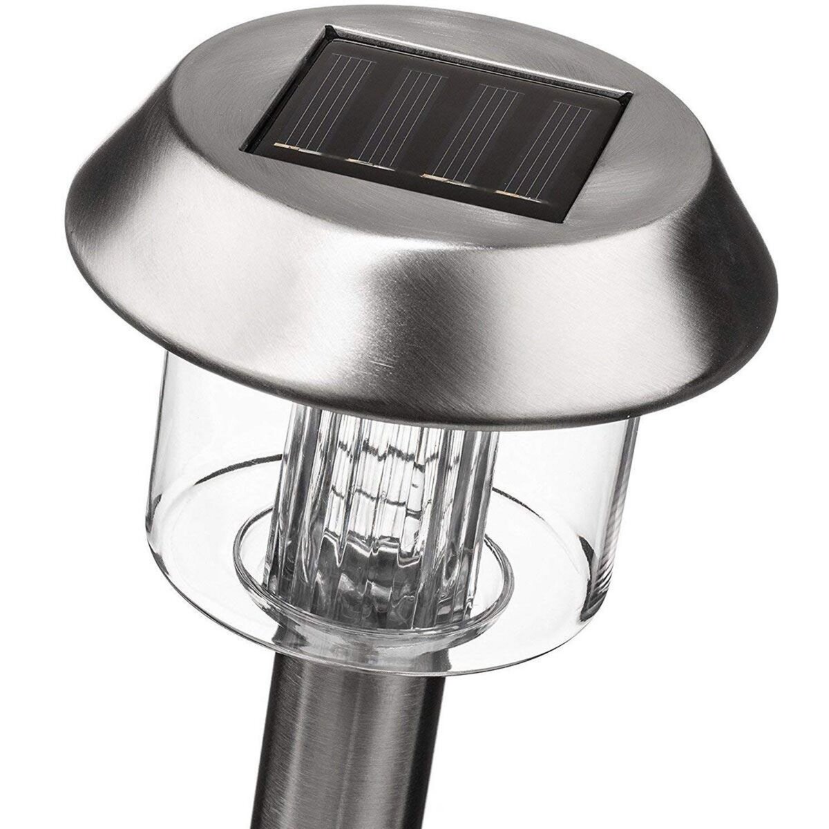 Lumisky 8 balises solaires à planter ALESIA Gris Acier inoxydable H39CM