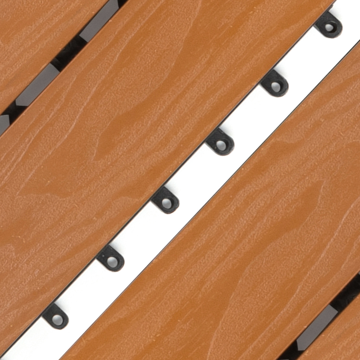 ID MARKET Lot de 5 dalles de terrasse WODHY clipsables bois composite effet teck 30 x 30 cm