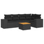 Voir la diapositive 2 : VIDAXL Salon de jardin 6 pcs avec coussins noir resine tressee