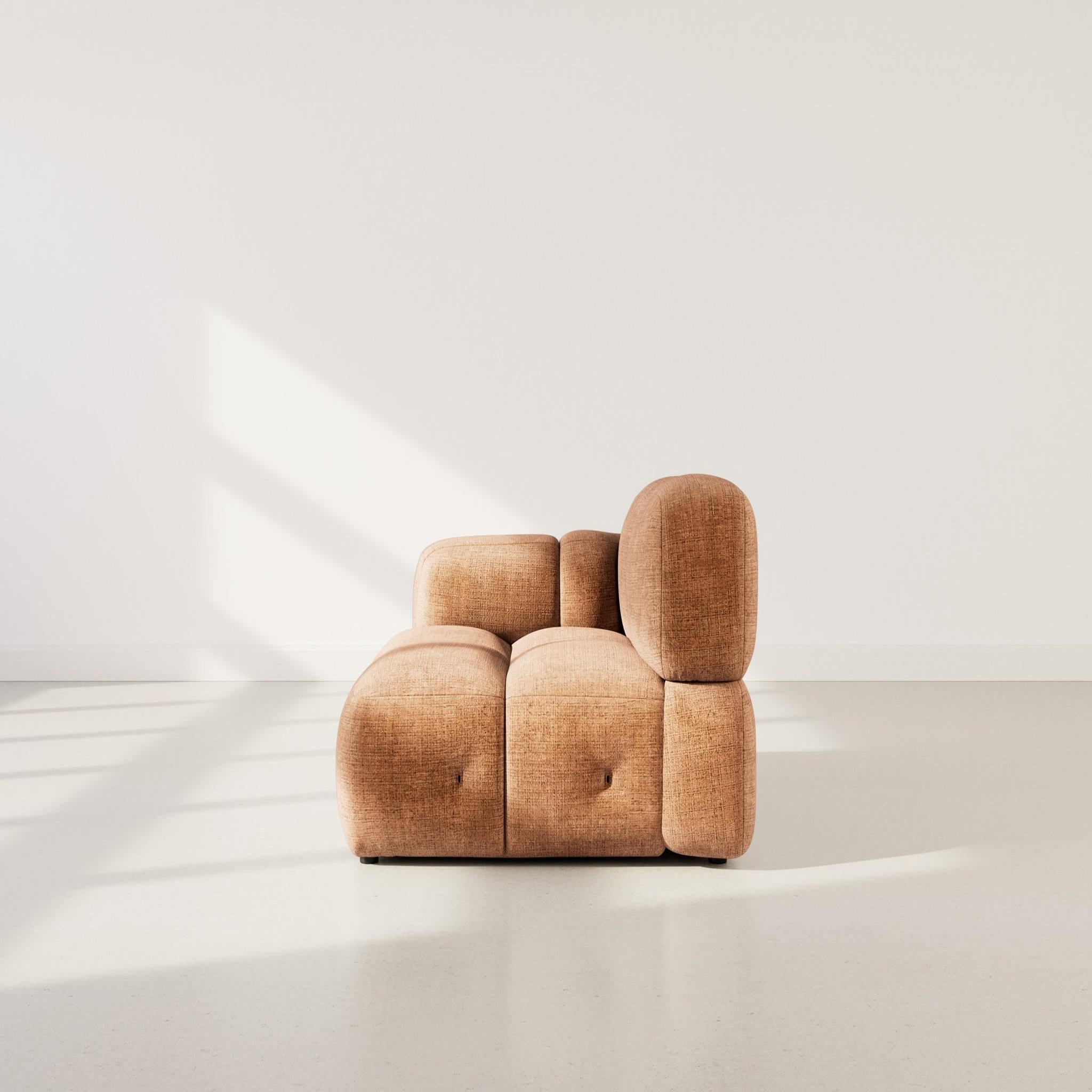 Voir la diapositive 6 : LISA DESIGN Grace - module d'assise gauche en velours texturé