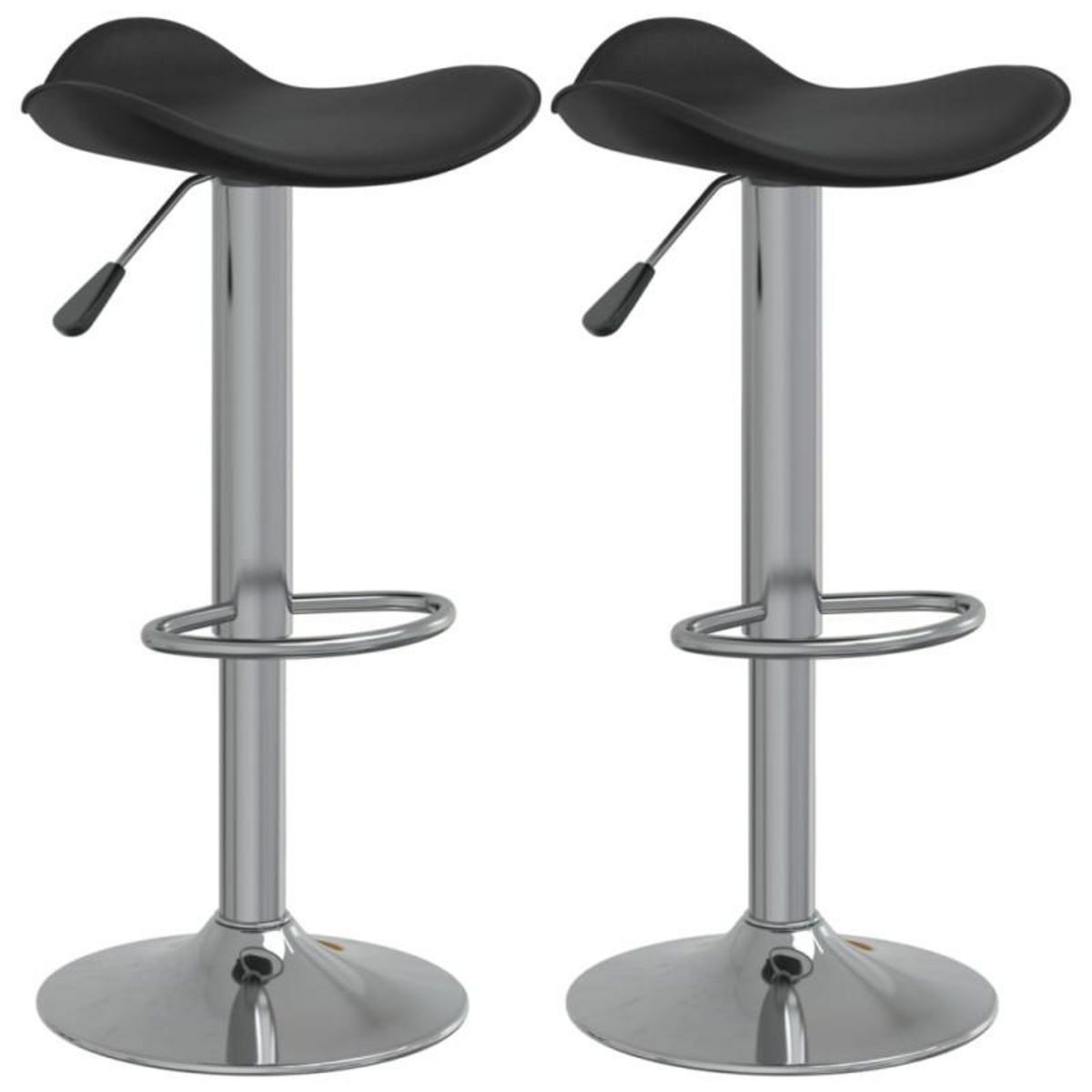 VIDAXL Tabourets de bar lot de 2 noir acier chromé et cuir artificiel