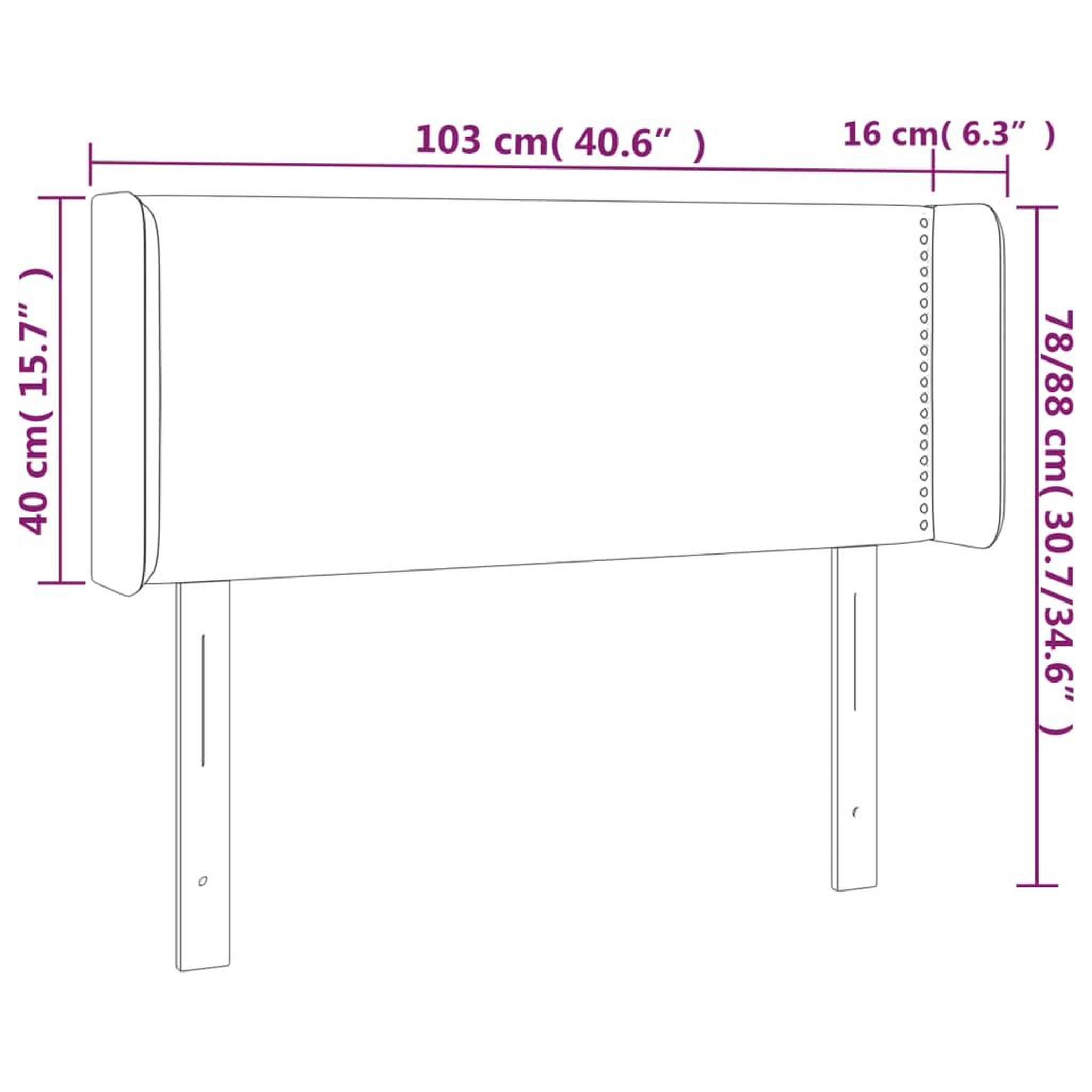 Voir la diapositive 6 : VIDAXL Tete de lit avec oreilles Blanc 103x16x78/88 cm Similicuir
