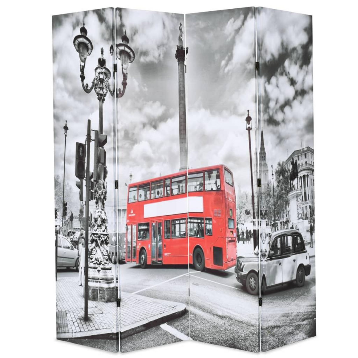 VIDAXL Cloison de separation 160 x 170 cm Bus londonien Noir et blanc