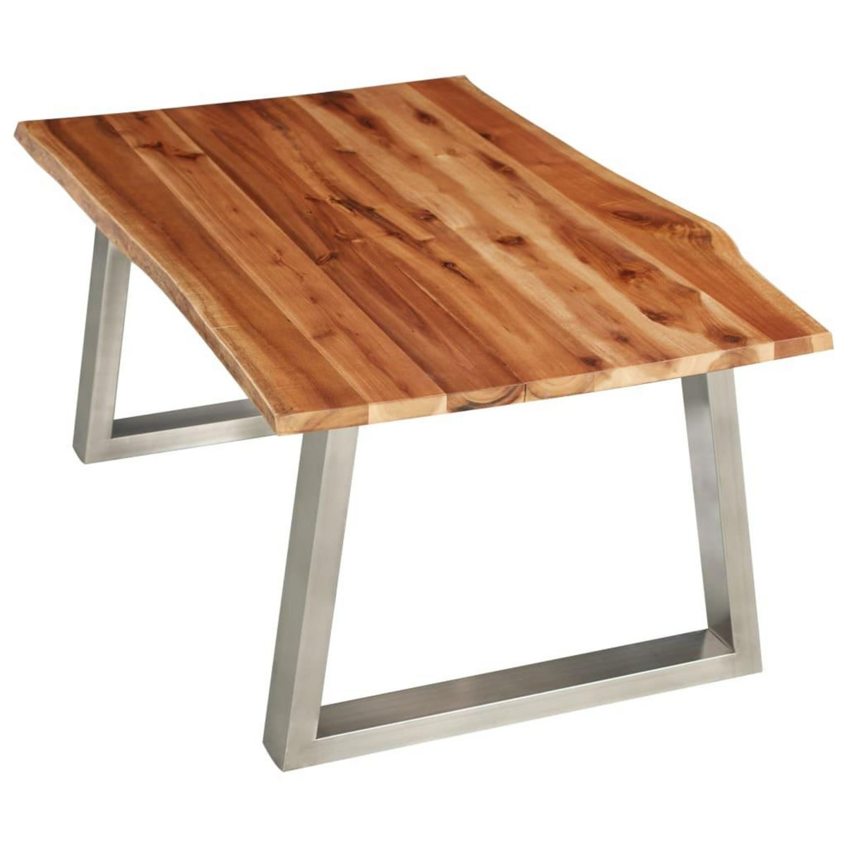VIDAXL Table basse 100x60x40 cm Bois d'acacia et acier inoxydable