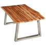 Voir la diapositive 4 : VIDAXL Table basse 100x60x40 cm Bois d'acacia et acier inoxydable