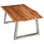 Voir la diapositive 4 : VIDAXL Table basse 100x60x40 cm Bois d'acacia et acier inoxydable