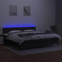 Voir la diapositive 4 : VIDAXL Sommier a lattes de lit et matelas et LED Noir 200x200 cm Tissu
