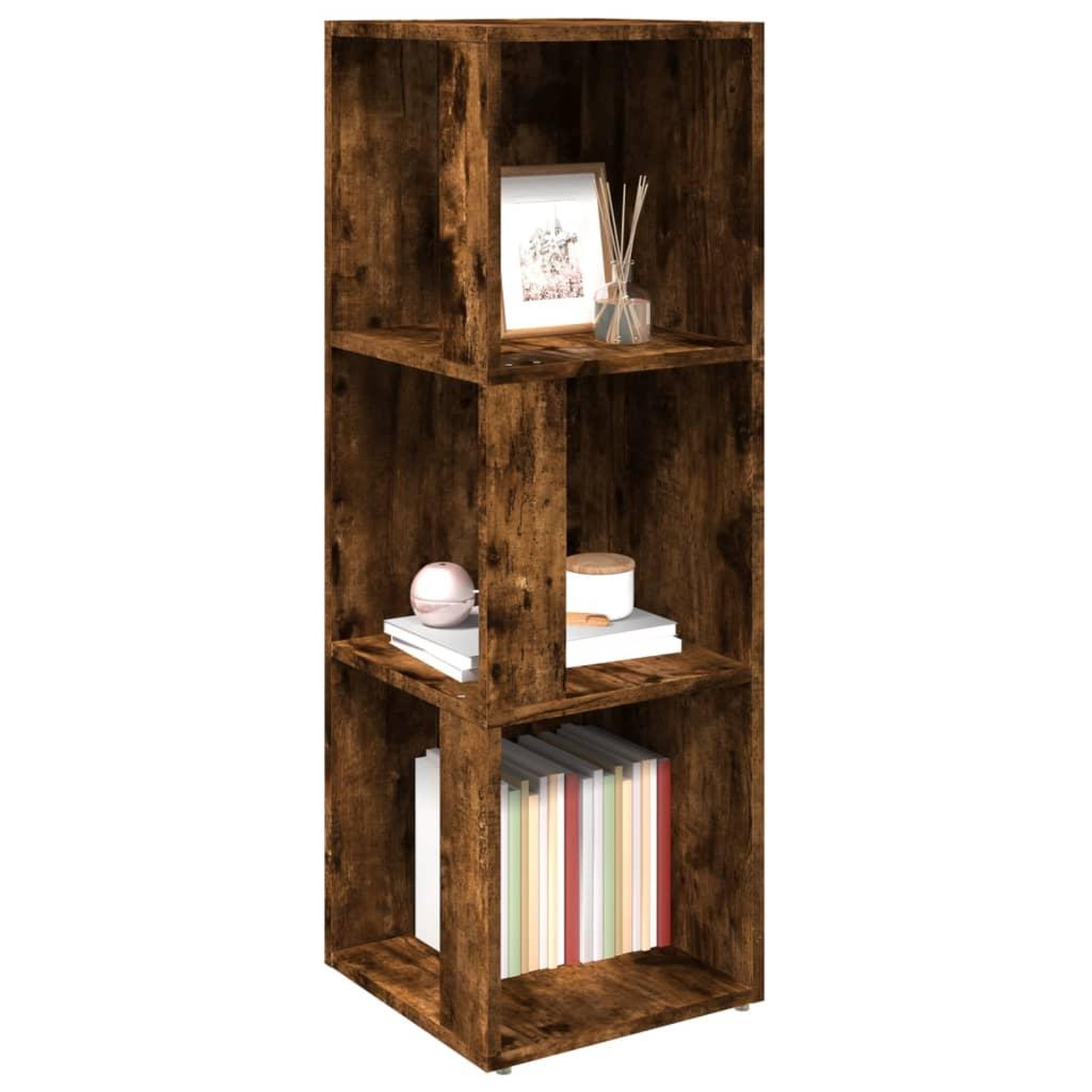 Voir la diapositive 4 : VIDAXL Armoire d'angle Chene fume 33x33x100 cm Bois d'ingenierie