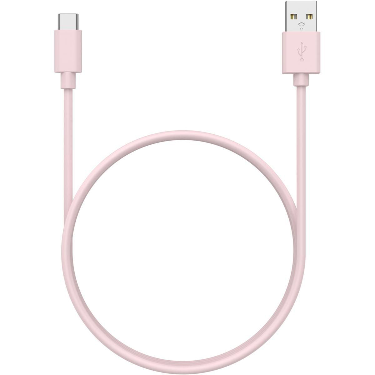 ESSENTIEL B Câble de charge USB-A 1M vers USB-C Rose