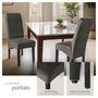 Voir la diapositive 4 : tectake Chaise de salle à manger avec revêtement en cuir synthétique gris marbré Lot de 4