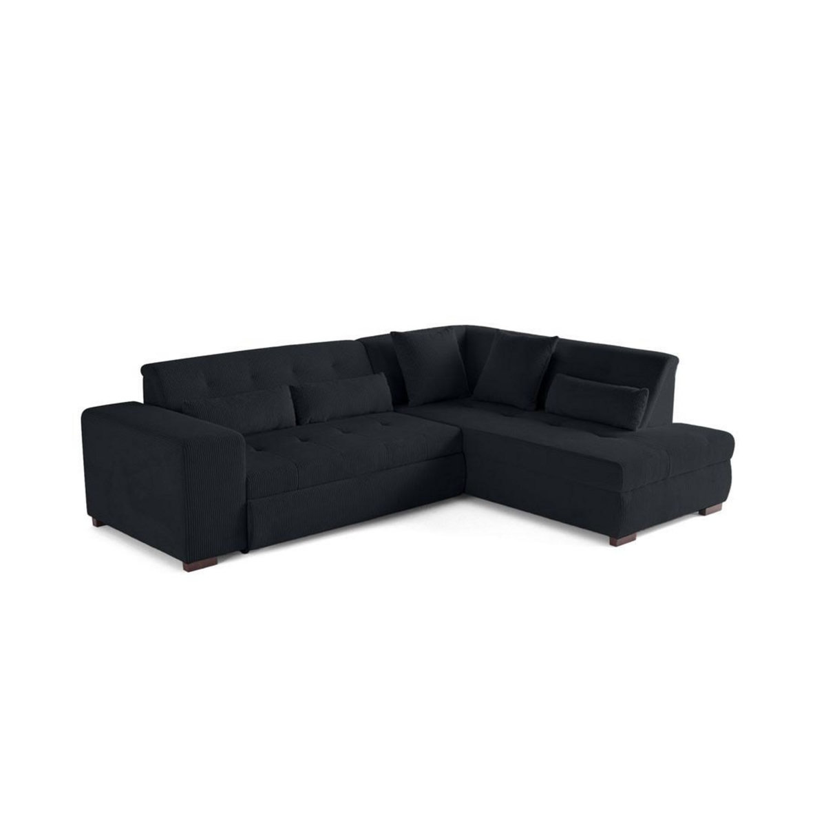 LISA DESIGN Vermont - canapé d'angle droit - 5 places - convertible - en velours côtelé