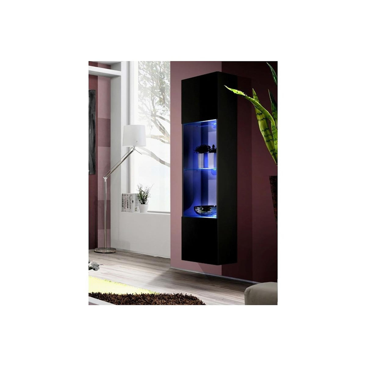 Paris Prix Vitrine LED Murale Design  Fly C3  170cm Noir
