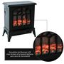 Voir la diapositive 4 : HOMCOM Cheminée électrique poêle style rétro 900-1800 W simulation flammes LED porte noir