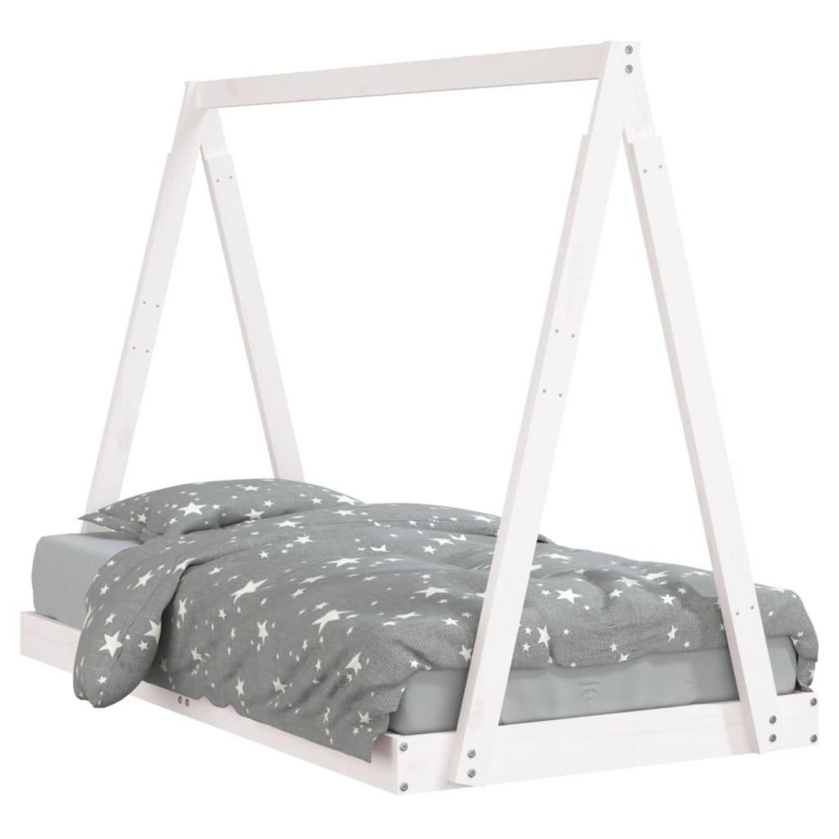 VIDAXL Cadre de lit pour enfant blanc 80x160 cm bois de pin massif