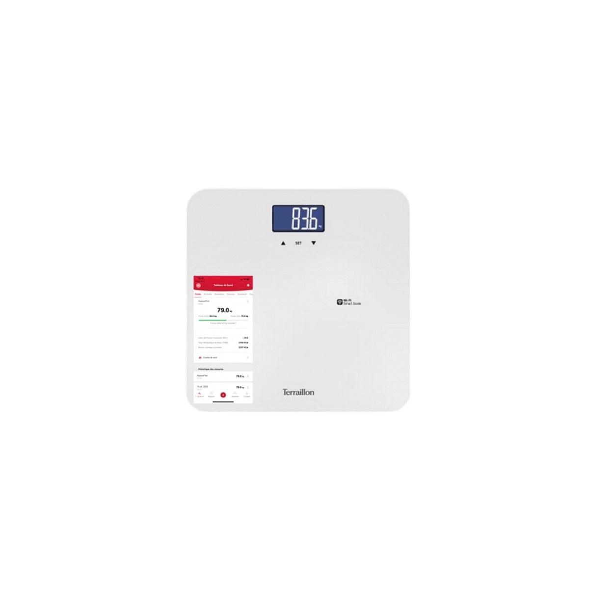 Terraillon Pèse-personne connecté wi-fi 180kg/100g blanc - 15313