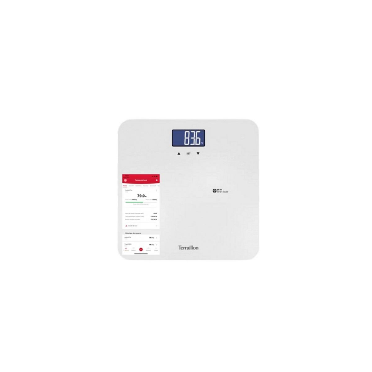 Terraillon Pèse-personne connecté wi-fi 180kg/100g blanc - 15313