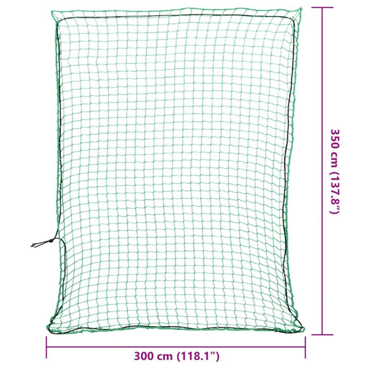 VIDAXL Filet pour remorque avec corde elastique vert 3,5x3 m PP