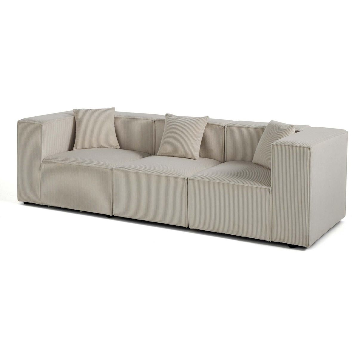 LISA DESIGN Arty - canapé modulable 3 places - en velours côtelé