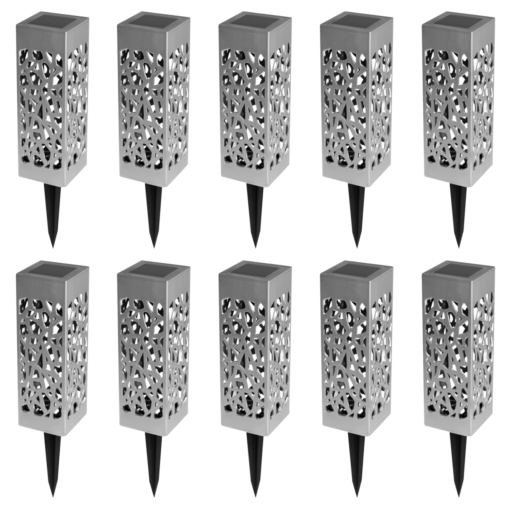 ID MARKET Lot de 10 lampes solaires extérieures MOLLY