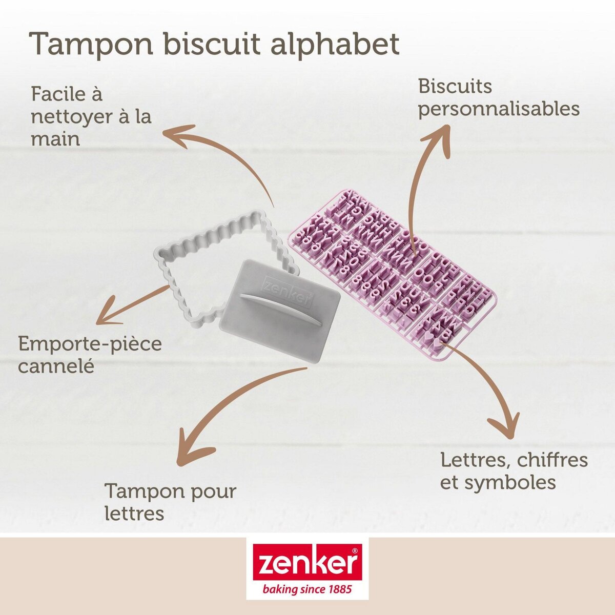 ZENKER Tampon alphabet pour biscuit Zenker Smart Pastry