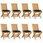 Voir la diapositive 1 : VIDAXL Chaises de jardin et coussins noir lot de 8 Bois de teck massif