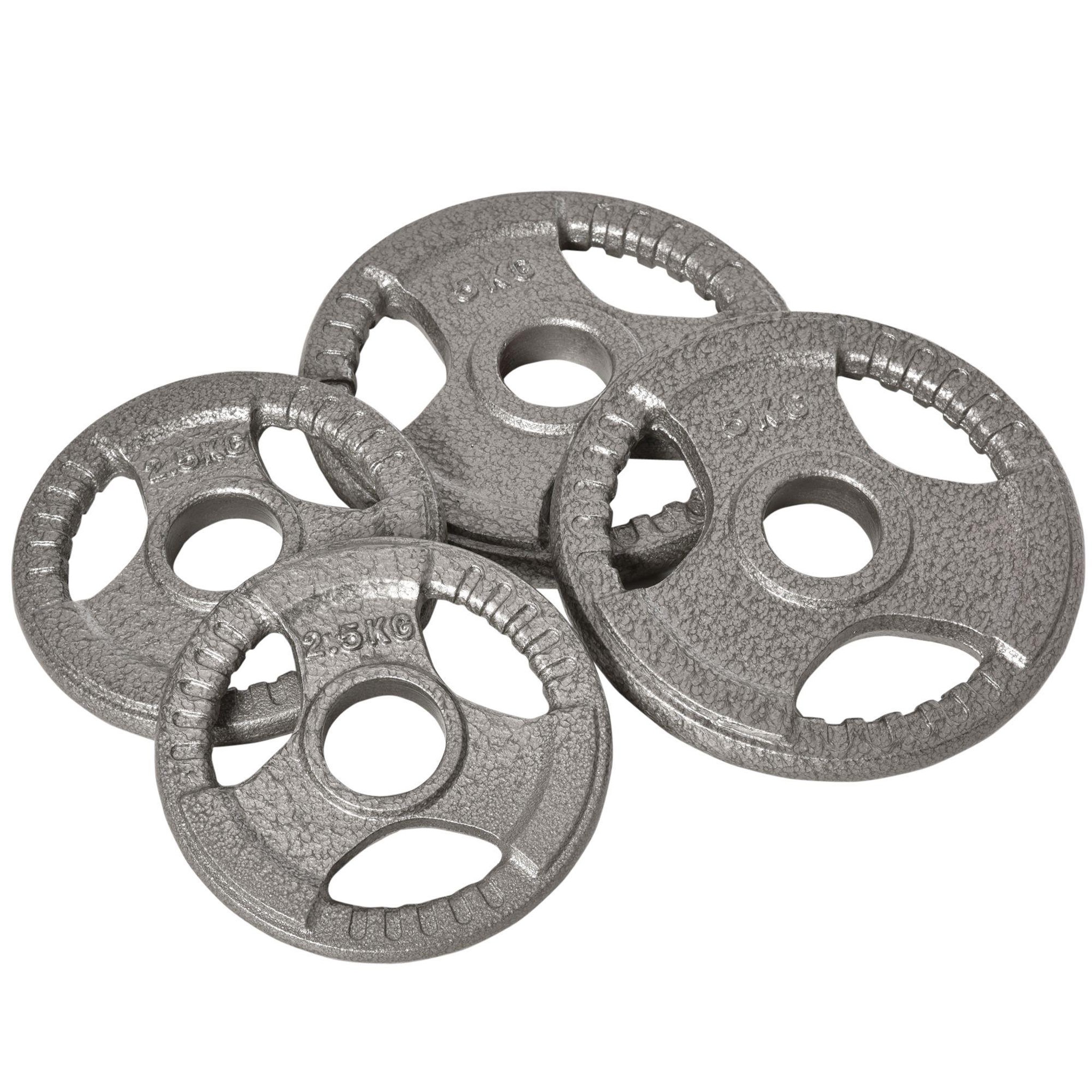 HOMCOM Disques de poids 2,5/2,5/5/5 kg - 4 poids de musculation - dia. Trou 5,4 cm - acier