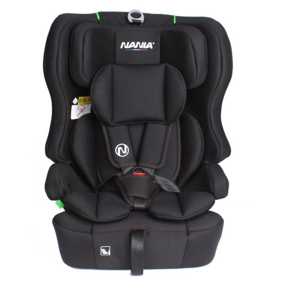 NANIA Nania Siège auto enfant Rio I-size 76-150 cm- , 15 mois à 12 ans, Têtière ajustable, Harnais de sécurité 5 points, Housse amovible-fixation ceinturé