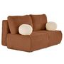 Voir la diapositive 5 : BEST MOBILIER Marvin - canapé 3 places convertible et coffre en fausse fourrure côtelée avec 2 coussins boule inclus