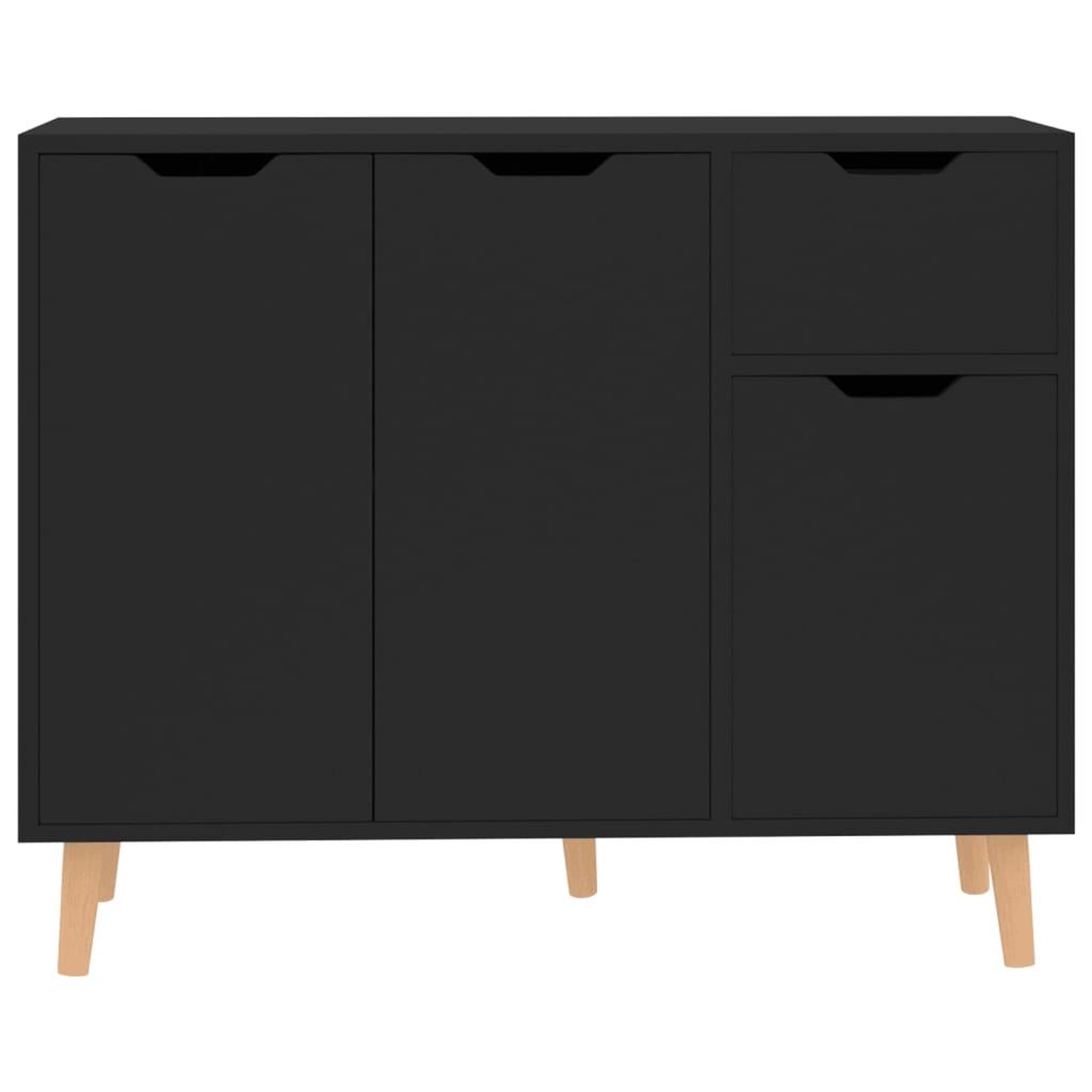 Voir la diapositive 3 : VIDAXL Buffet noir 90x30x72 cm bois d'ingenierie