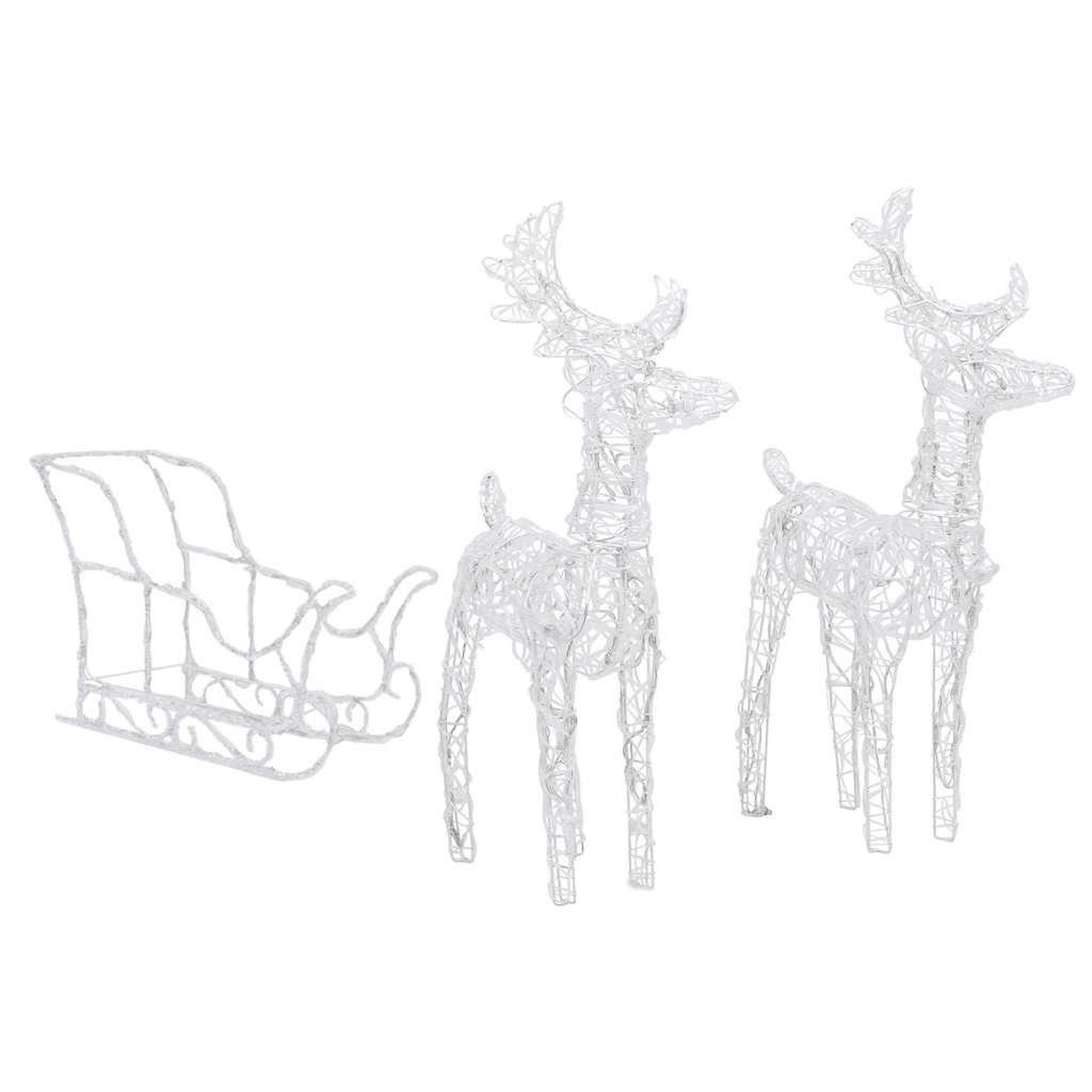 Voir la diapositive 4 : VIDAXL Decoration de noël rennes et traîneau 320 led acrylique