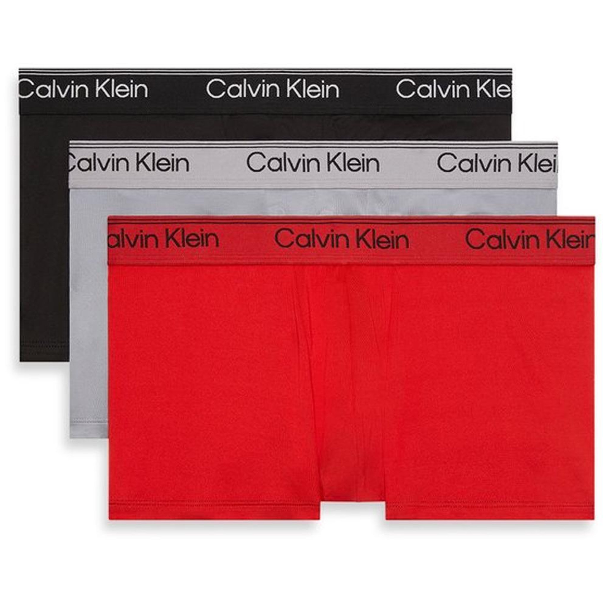CALVIN KLEIN JEANS X3 Boxers Noir/Rouge Homme Calvin Klein Jeans Low Rise Trunk
