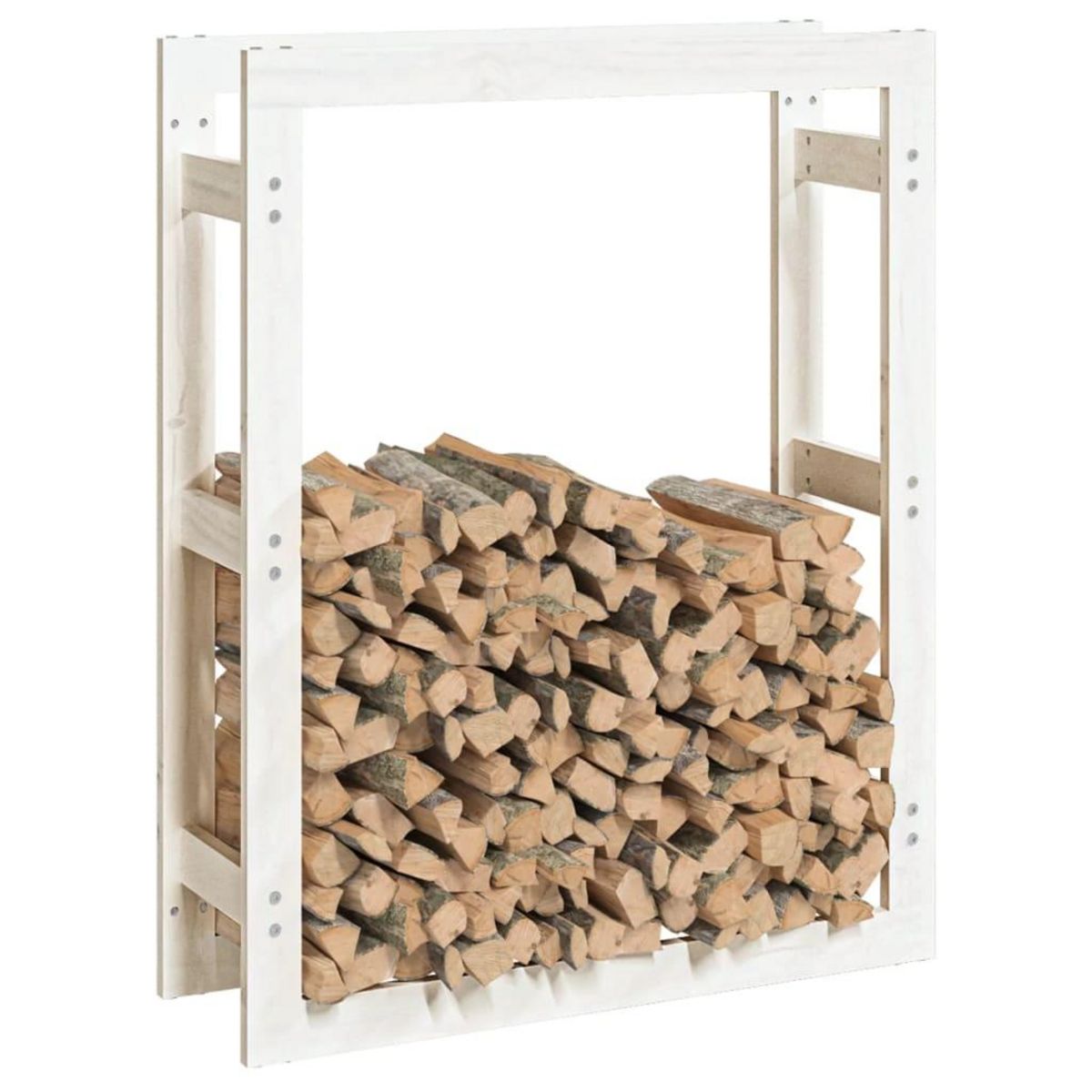 VIDAXL Support pour bois de chauffage Blanc 80x25x100 cm Bois de pin