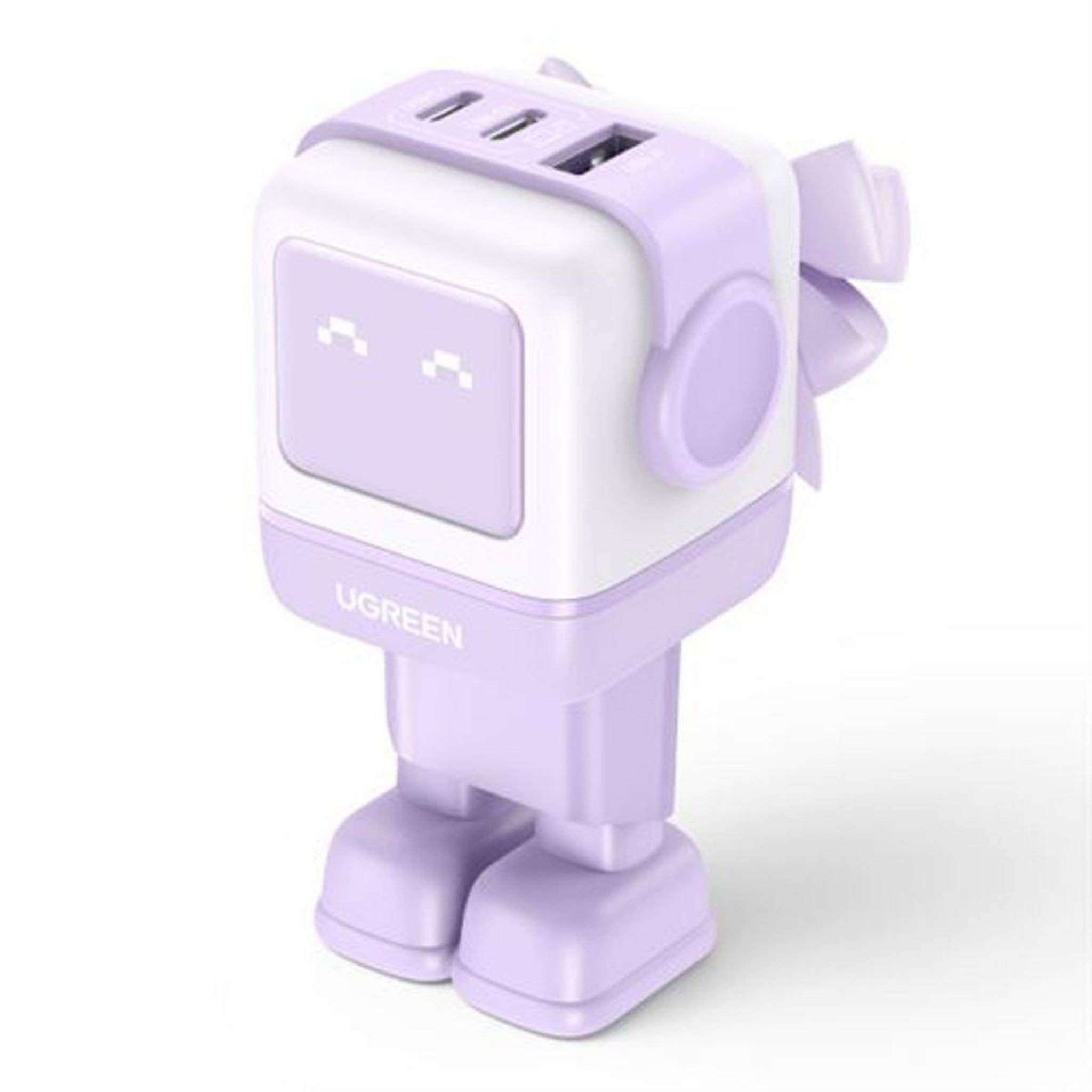 Voir la diapositive 2 : UGREEN Chargeur Robot 2ports USBC 1port USBA Violet 65W