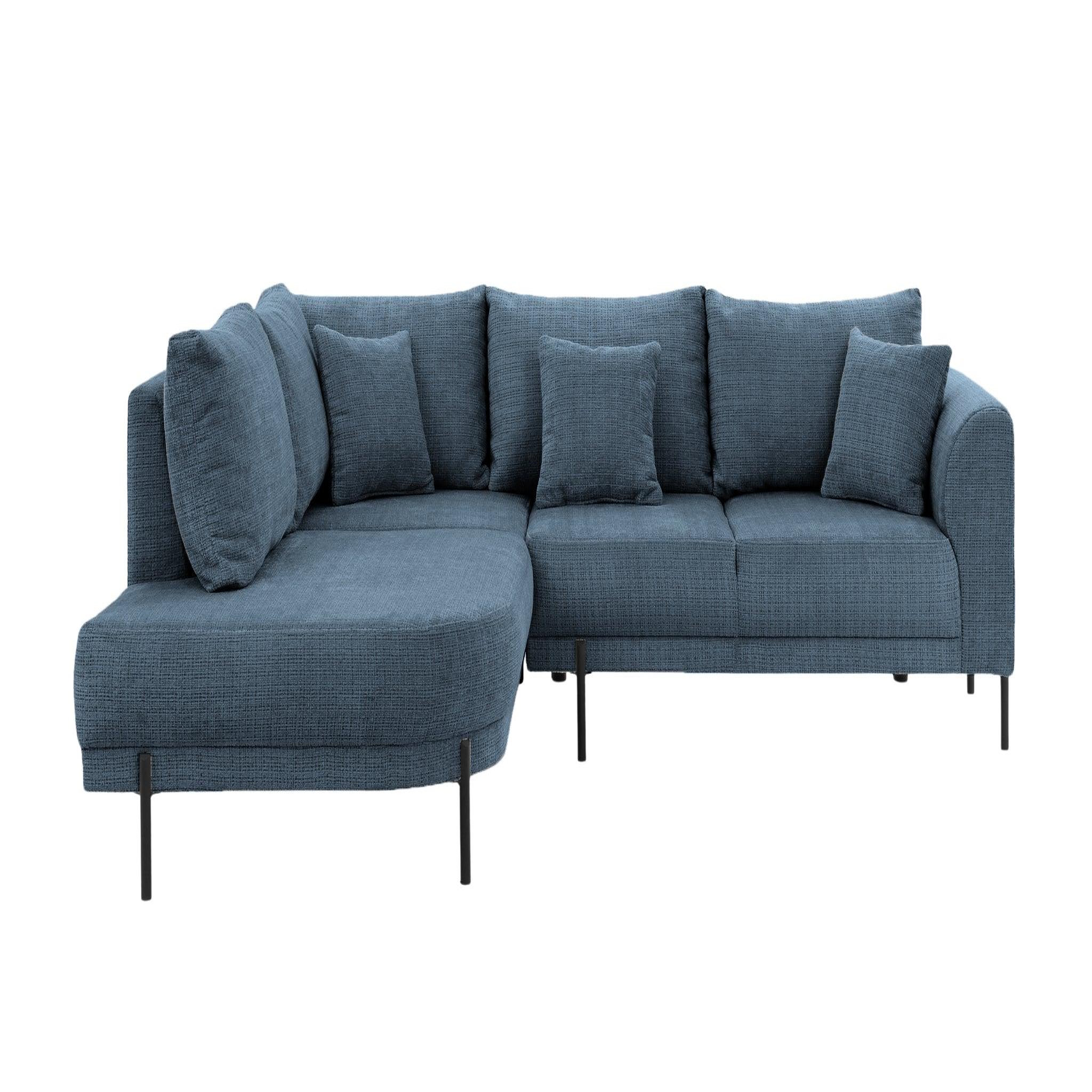 Voir la diapositive 1 : CASANOVA PARIS Bianca - canapé d'angle tissu chenille 4 places