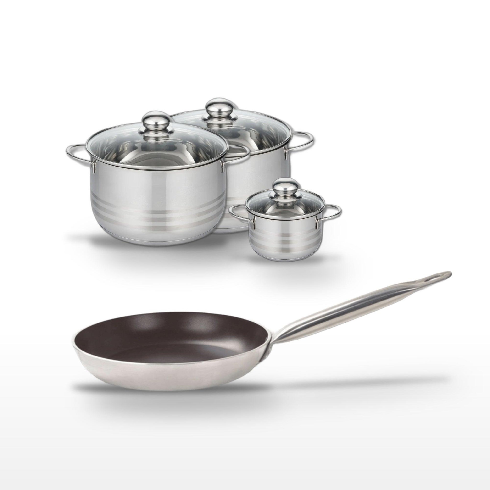 ELO Lot poêle 28 cm elo bistro line & 3 faitouts elo brillant