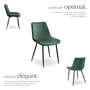 Voir la diapositive 3 : tectake Lot de chaises rembourrées aspect velours vert foncé Lot de 8
