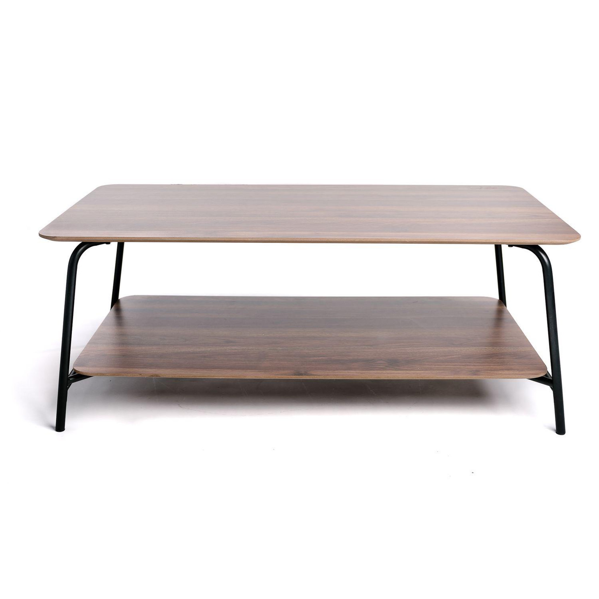 Voir la diapositive 3 : KB8 Table basse en Métal et MDF avec 1 étagère - Marron et Noir