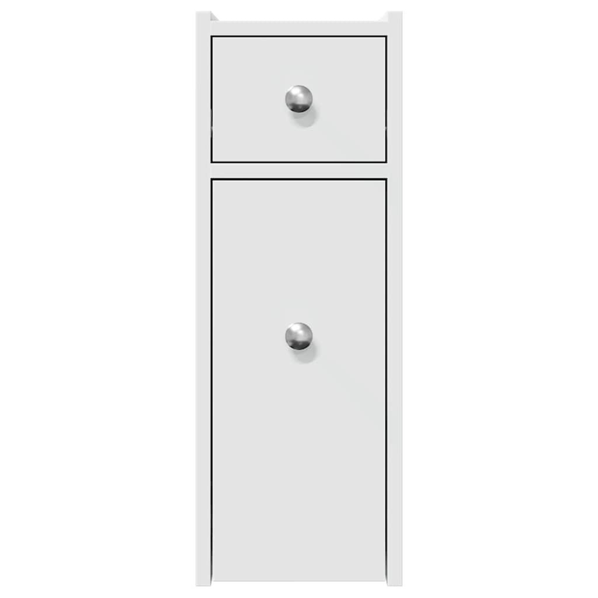 Voir la diapositive 4 : VIDAXL Armoire de salle de bain etroite avec roulettes blanc