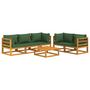 Voir la diapositive 3 : VIDAXL Salon de jardin 6 pcs avec coussins vert bois massif