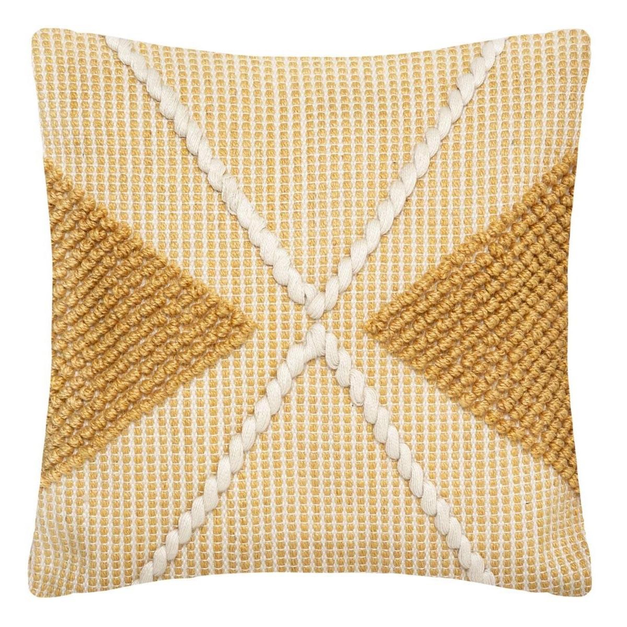 ATMOSPHERA Coussin déco à pompons  row  45x45cm ocre