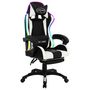 Voir la diapositive 2 : VIDAXL Fauteuil de jeux video avec LED RVB Blanc et noir Similicuir