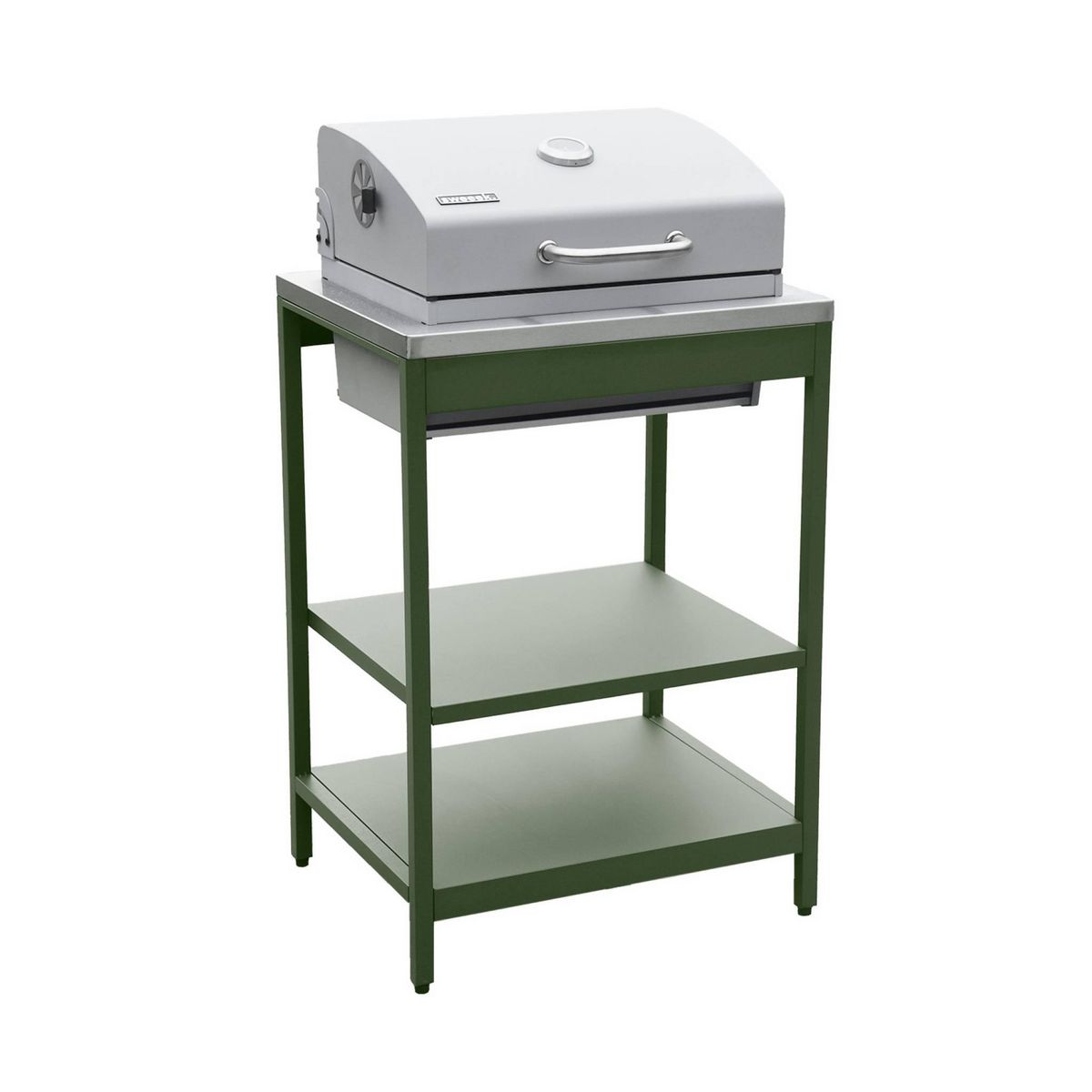 SWEEEK Cuisine extérieure Naxos 3 modules acier inoxydable avec barbecue au charbon