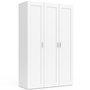 Voir la diapositive 1 : ID MARKET Armoire 3 portes VITO blanc penderie 120 cm avec étagères