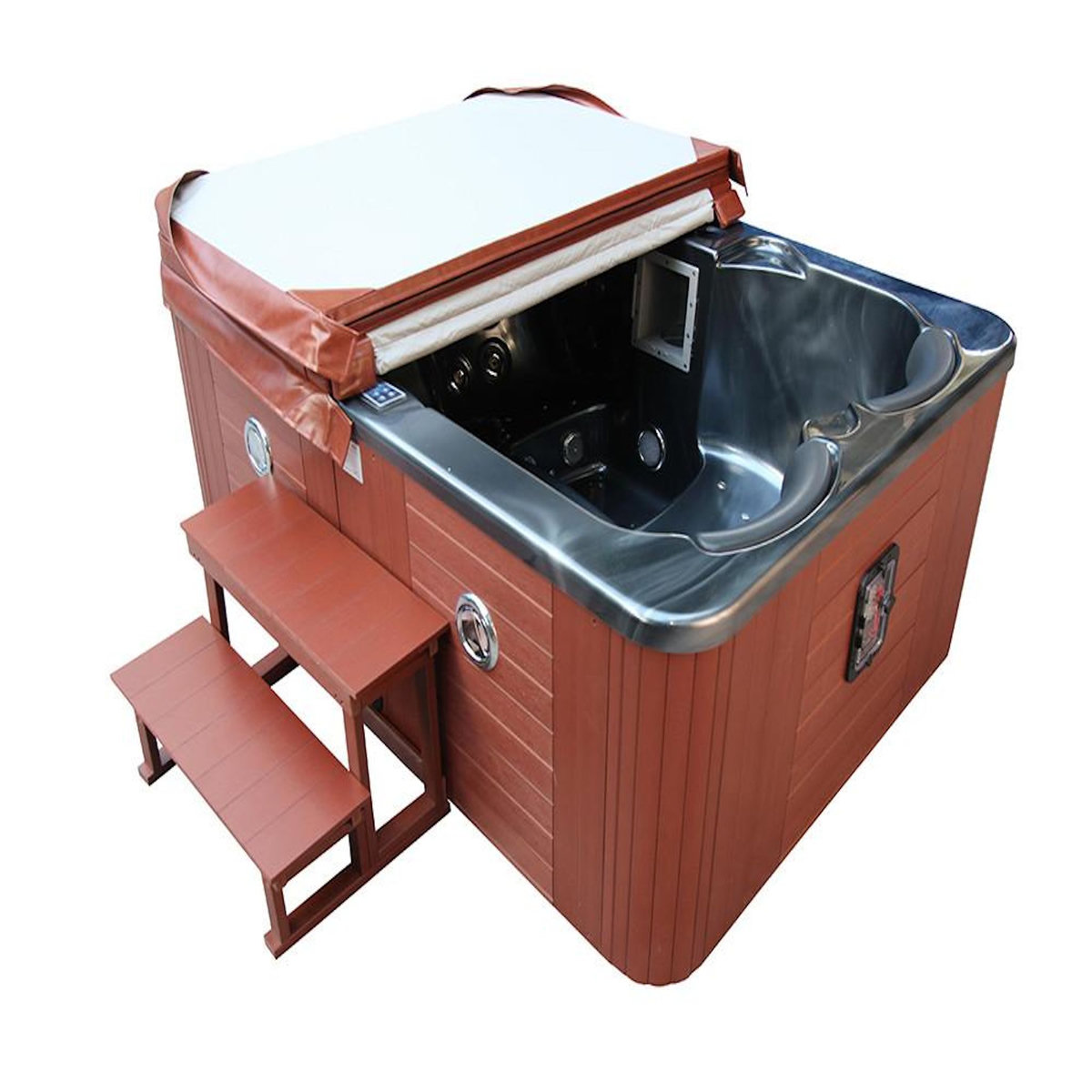 Habitat et Jardin Spa  Fidji  4 places - Cuve gris - système Balboa + station d'Iphone intégré - 210x152x81 cm