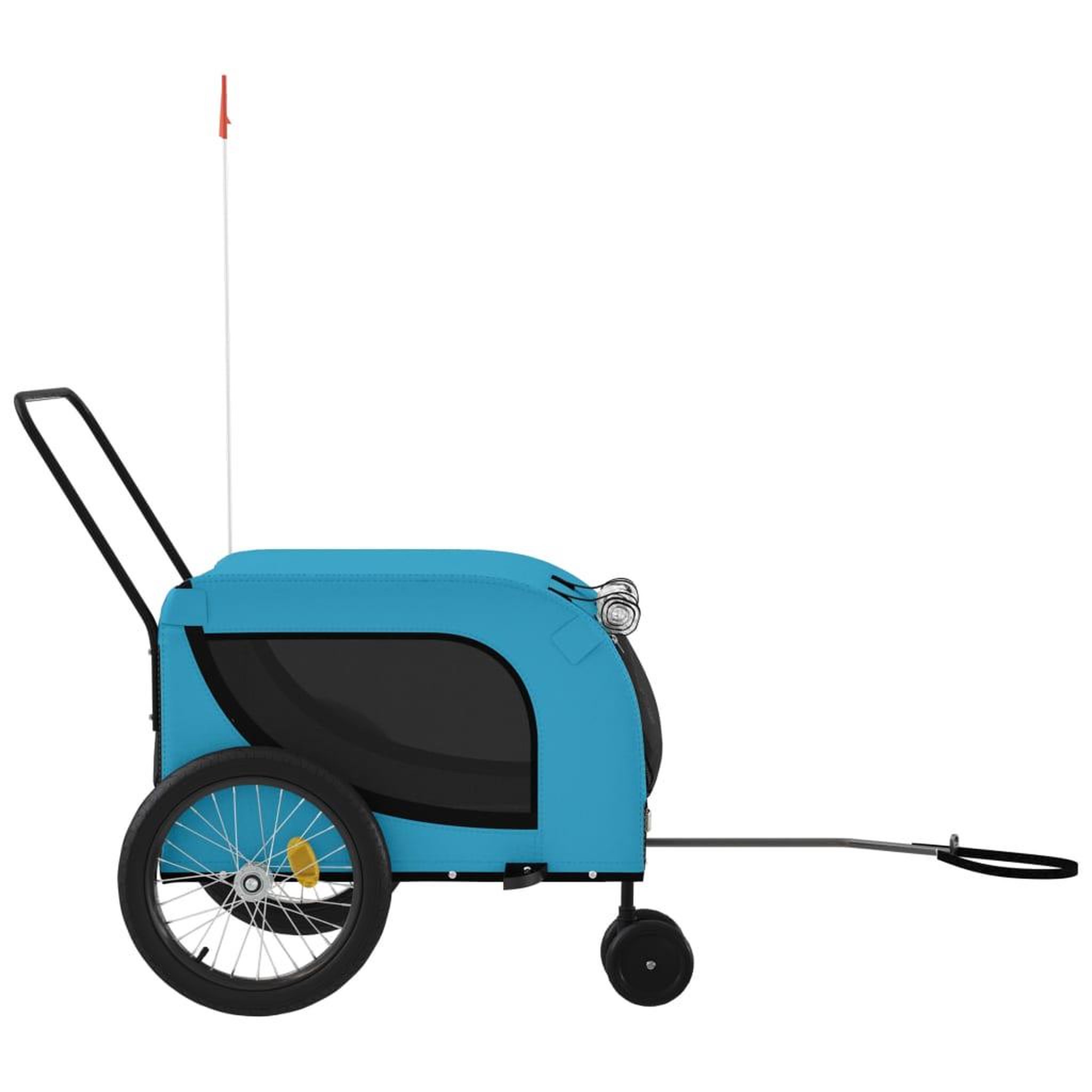 Voir la diapositive 5 : VIDAXL Remorque de velo pour animaux de compagnie bleu et noir