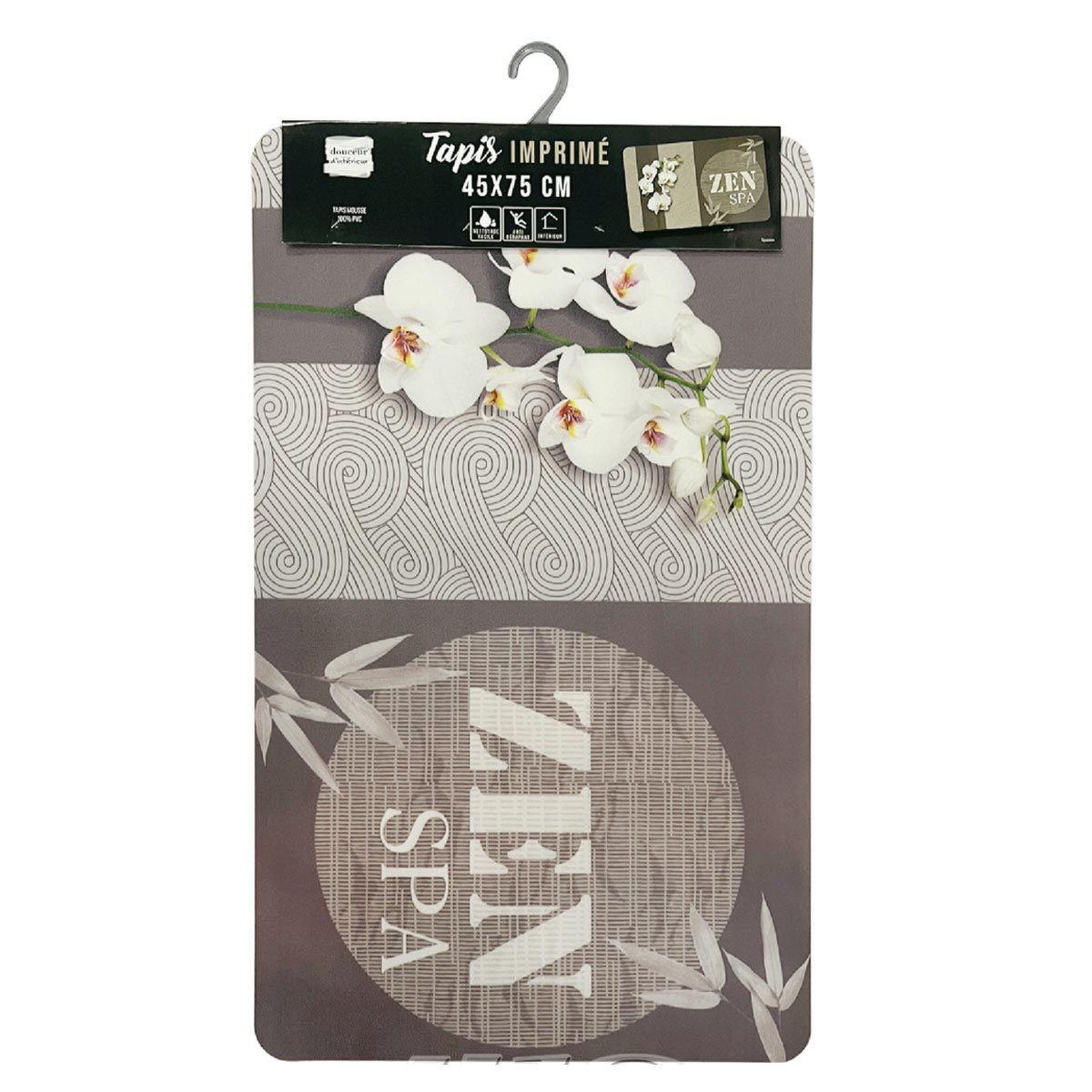 Voir la diapositive 2 : Douceur d'Intérieur Tapis déco imprimé  spazen  45x75cm taupe