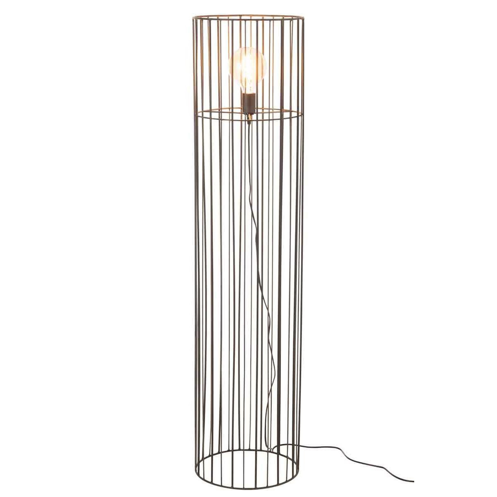 Voir la diapositive 2 : J-LINE Lampadaire sur Pied en Métal  Cylindre  59cm Noir