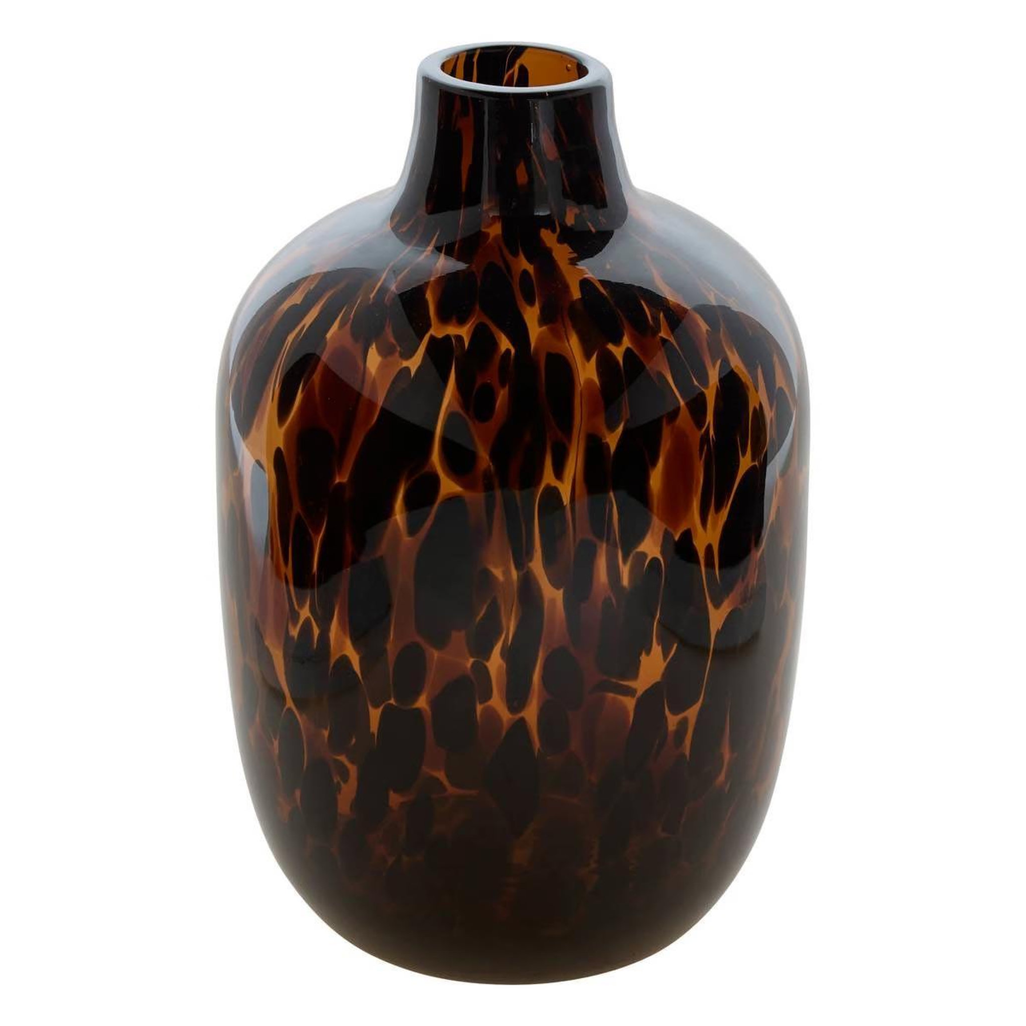 ATMOSPHERA Vase léopard en verre  roen  25cm ambre